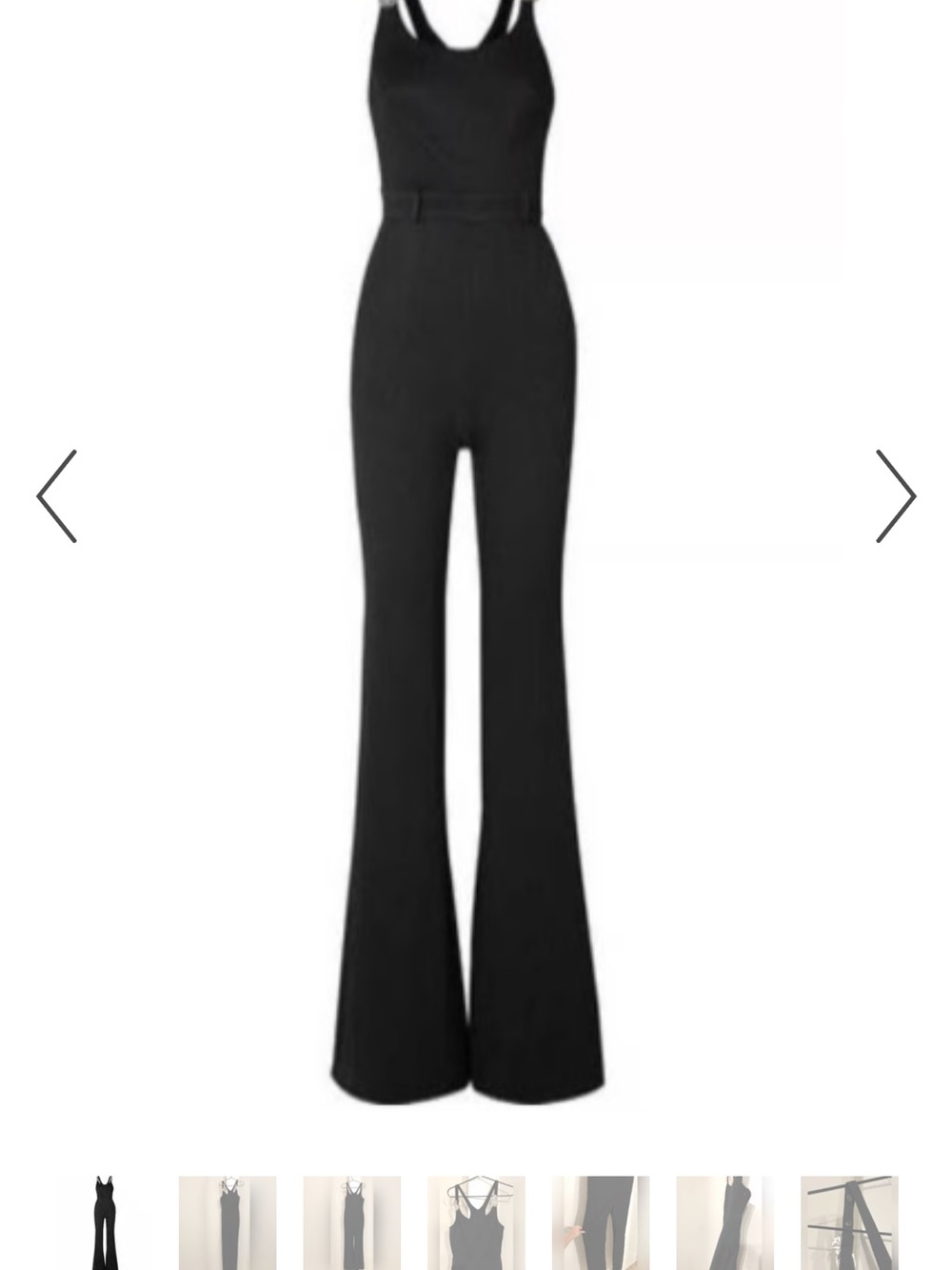 Brandon Maxwell Black Flared Jumpsuit with Strappy Back